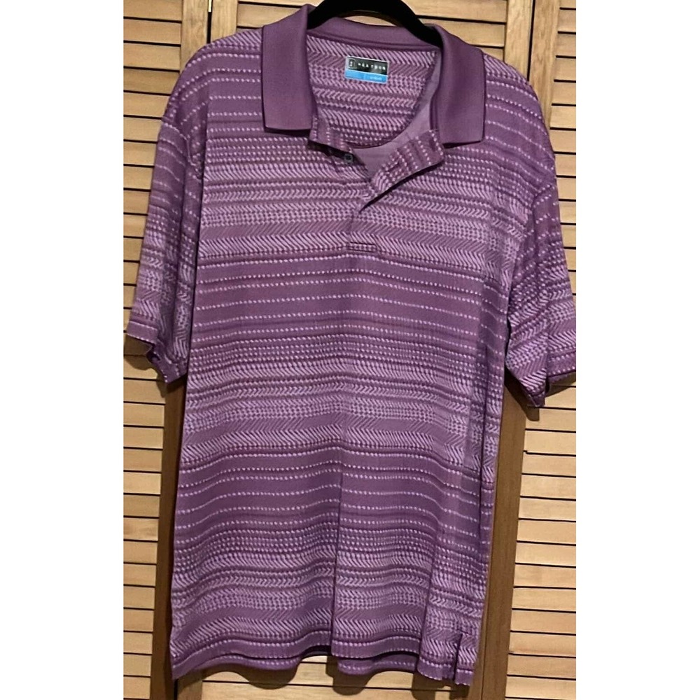 PGA Tour Golf Mens Polo Shirt  Purple Outdoors
